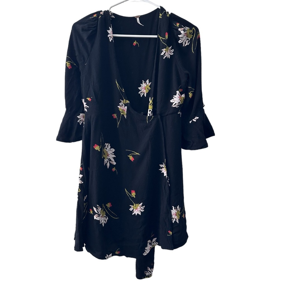 Free people floral wrap dress
